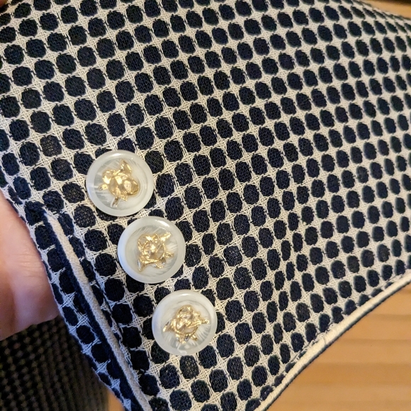 Vintage Irving Samuel Montreal Navy & White Pure Virgin Wool Jacket & Skirt … - Picture 2 of 13